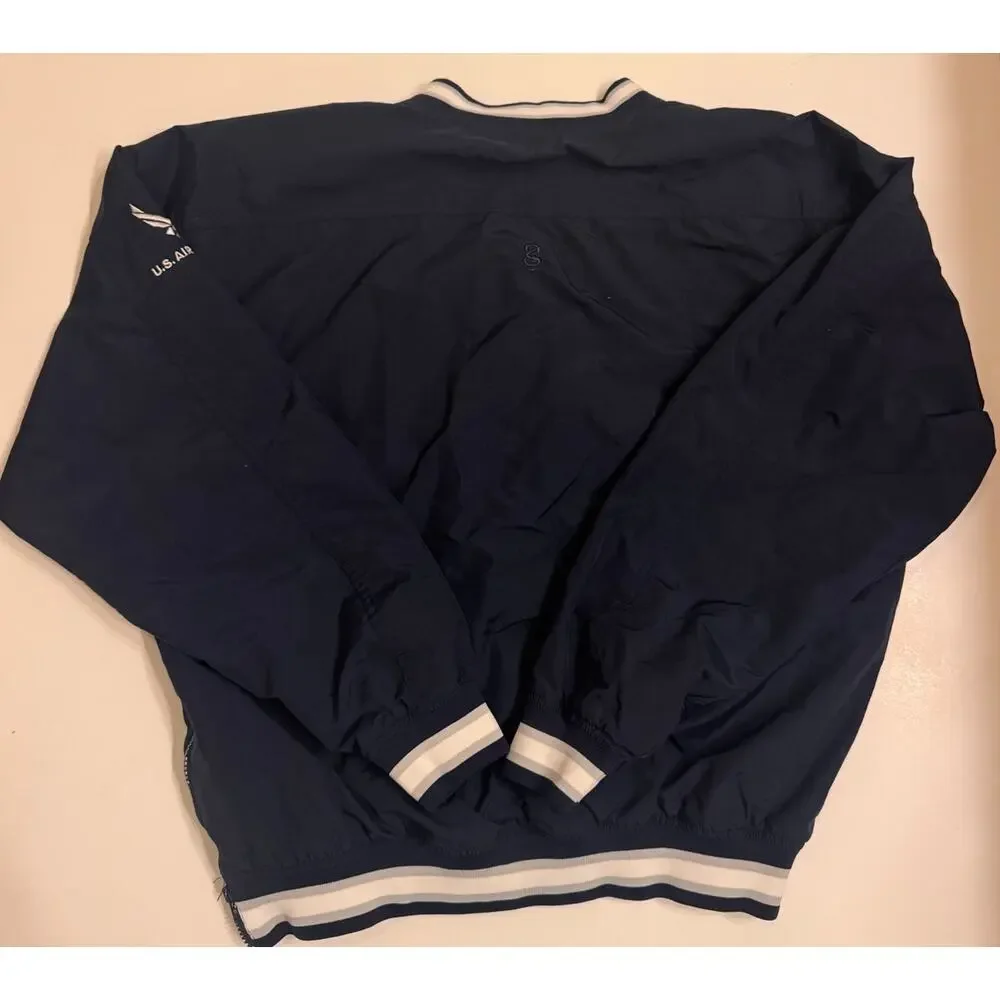 Vtg Gear for Sports Air Force Windbreaker Men's Size M 100% Nylon Pullover Navy